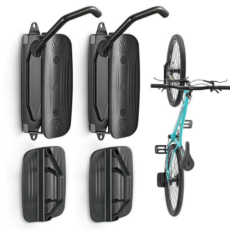 monTEK Swivel Bike Wall Mount Bike Hangers for Garage SpaceSaving Vertical Bike Rack Sturdy Bike Storage Rack Holds Up to 66lbs Easy to Install 2 Pack