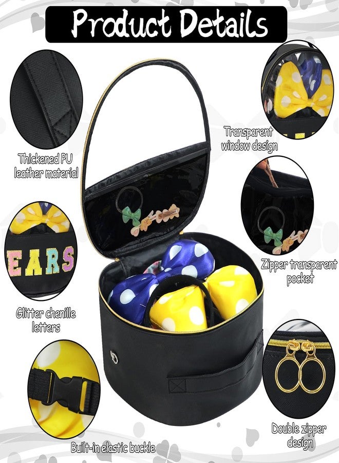 RSSCIIIUL Translucent Mouse Ears Travel Case, Chenille Letter Headband Ears Holder Waterproof Hair Accessories Organizer Storage for Women Adults Gift Large Thicken Makeup Snack Bag for Park Travel - Image 3