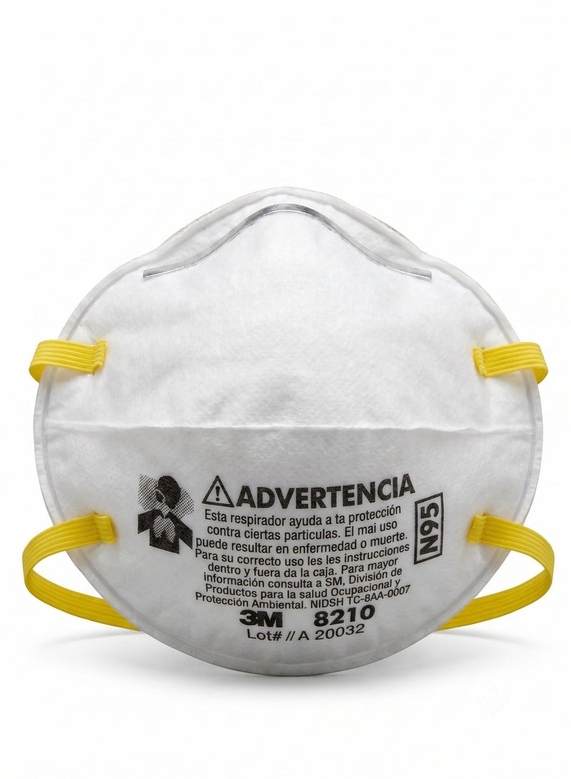 3M Single Piece 3M 8210 N95 Particulate Respirator Mask  – Genuine, High-Protection Dust & Safety Mask - Image 3