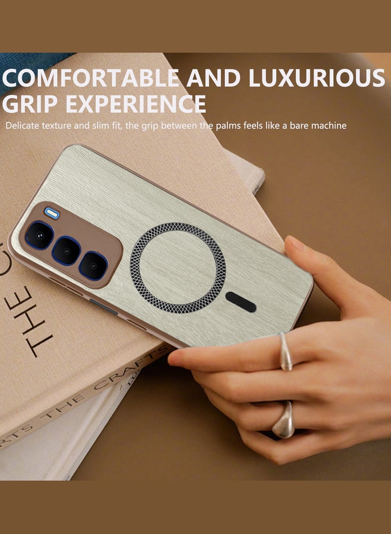 دبليو تيك غطاء خلفي صلب من خشب القيقب لهاتف Infinix Hot 60 5G 2025 بنقشة خشبية وحافظة مغناطيسية قوية وحماية للصدمات ودعم Magsafe (MCMPMN) - Image 4