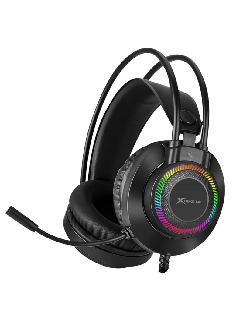 Xtrike Me GH-509 - Wired Stereo Gaming Headset with Microphone and RGB Backlight Black - Image 1