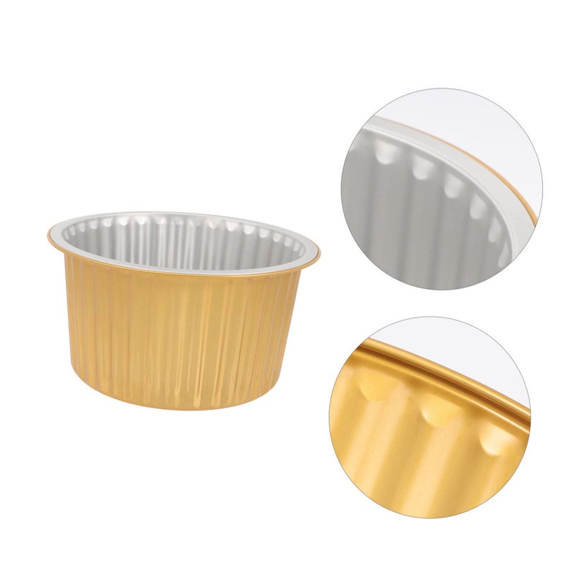 10 Pack Round Aluminum Foil Pans Disposable Ramekins For Roasting Baking Microwave Safe - Image 3