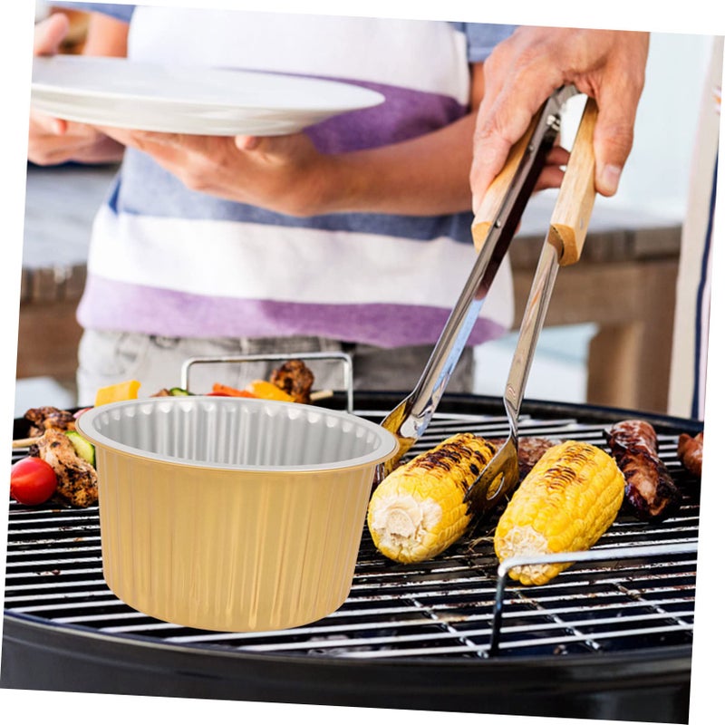 10 Pack Round Aluminum Foil Pans Disposable Ramekins For Roasting Baking Microwave Safe - Image 4