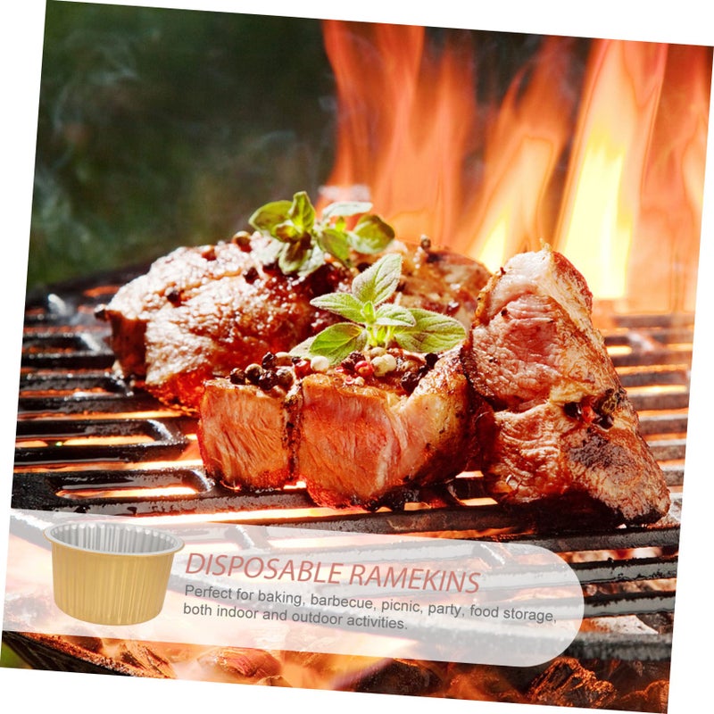10 Pack Round Aluminum Foil Pans Disposable Ramekins For Roasting Baking Microwave Safe - Image 5