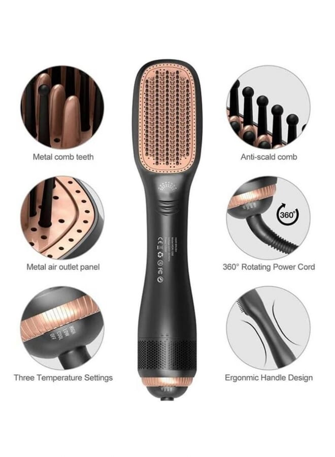 PROMASS 2 In 1 Professional Hair Dryer Brush Negative Ion Blow Dryer Straightening Brush Hot Air Styling Comb Electric Hair Straightener Styler - Image 3