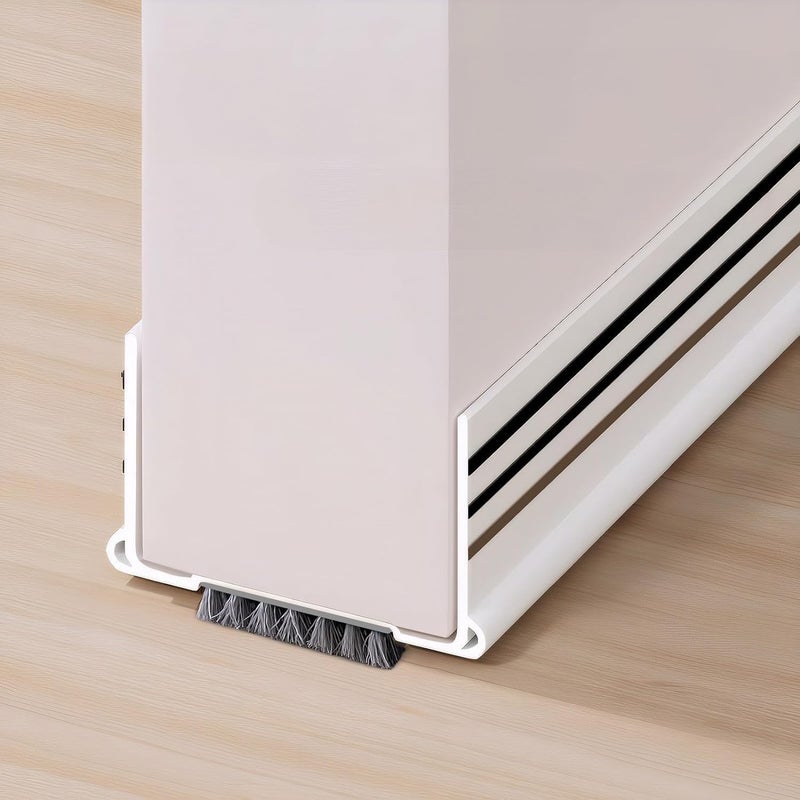 KASTWAVE Door Draft Stopper, Adjustable Felt Cloth Door Sweep Noise Blocker, Under Door Seal for Gap Insulation, Soundproof Dustproof Breeze Stopper for Interior Doors, 36.6inch (White) - Image 1