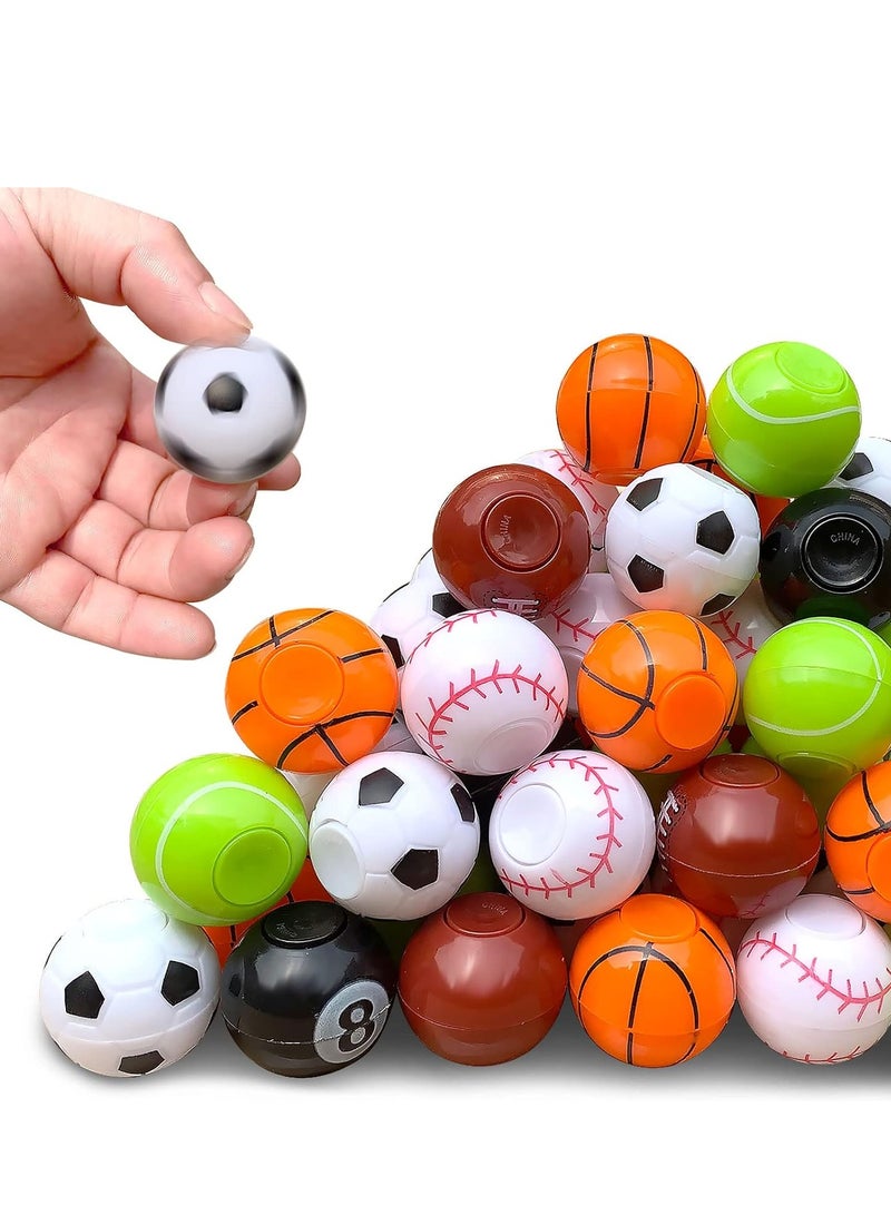 Sports Balls Party Favors for Kids 4-12, 32 Pack Fidget Spinner Return Gifts, Goodie Bag Stuffers, Treasure Box Toys for Classroom Prizes - Image 1