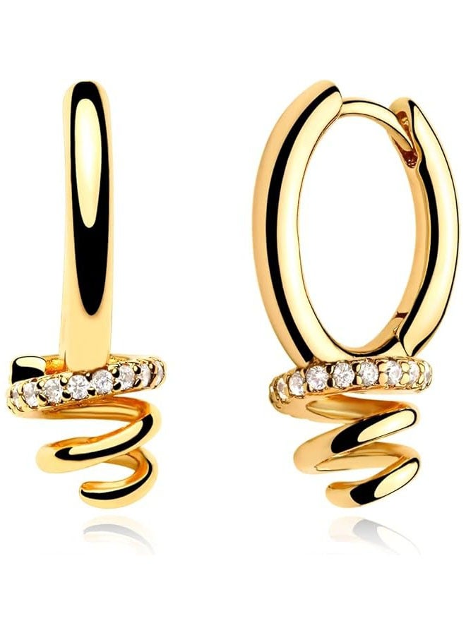 Mevecco Women Huggie Earrings Gold Hoop 14K Gold Filled Small Simple Handmade Hypoallergenic Everyday Jewelry - Image 1