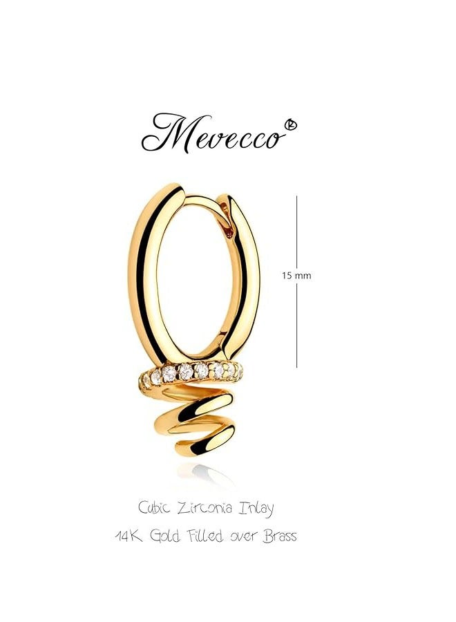 Mevecco Women Huggie Earrings Gold Hoop 14K Gold Filled Small Simple Handmade Hypoallergenic Everyday Jewelry - Image 4