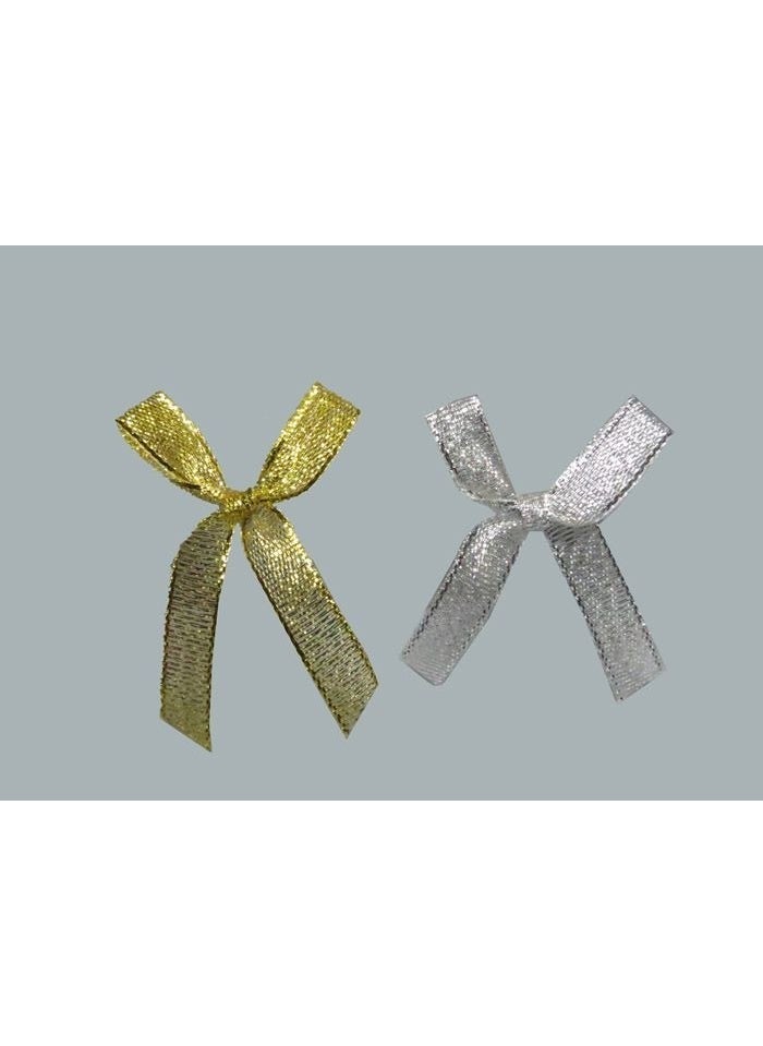 CICI Silver Gilded Satin Ready Made Bow Tie 100 Pieces  - Image 1