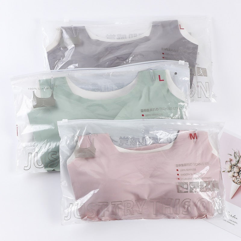 Seamless Ice Silk Sports Bra Yoga Crop Tank Pink  - Image 5