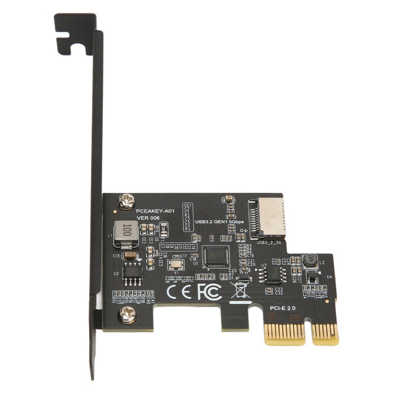 بطاقة توسعة PCIE إلى USB3.2: PCIE X1، نقل بسرعة 5Gbps، التوصيل والتشغيل - شريحة ASM1042A، واجهة متعددة لأنواع Type C أمام سطح المكتب، أنظمة Windows Linux - Image 1