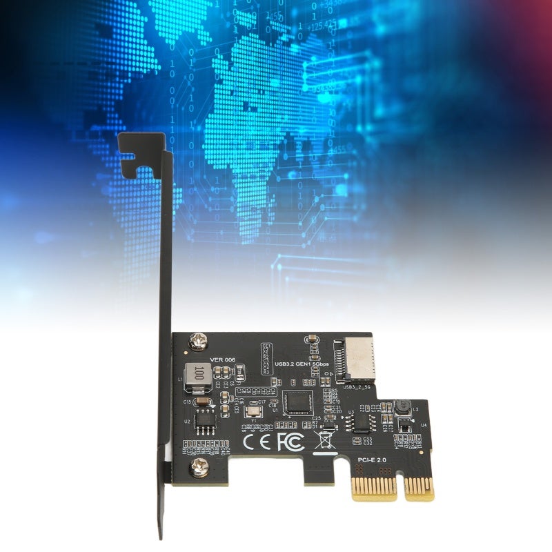 بطاقة توسعة PCIE إلى USB3.2: PCIE X1، نقل بسرعة 5Gbps، التوصيل والتشغيل - شريحة ASM1042A، واجهة متعددة لأنواع Type C أمام سطح المكتب، أنظمة Windows Linux - Image 5