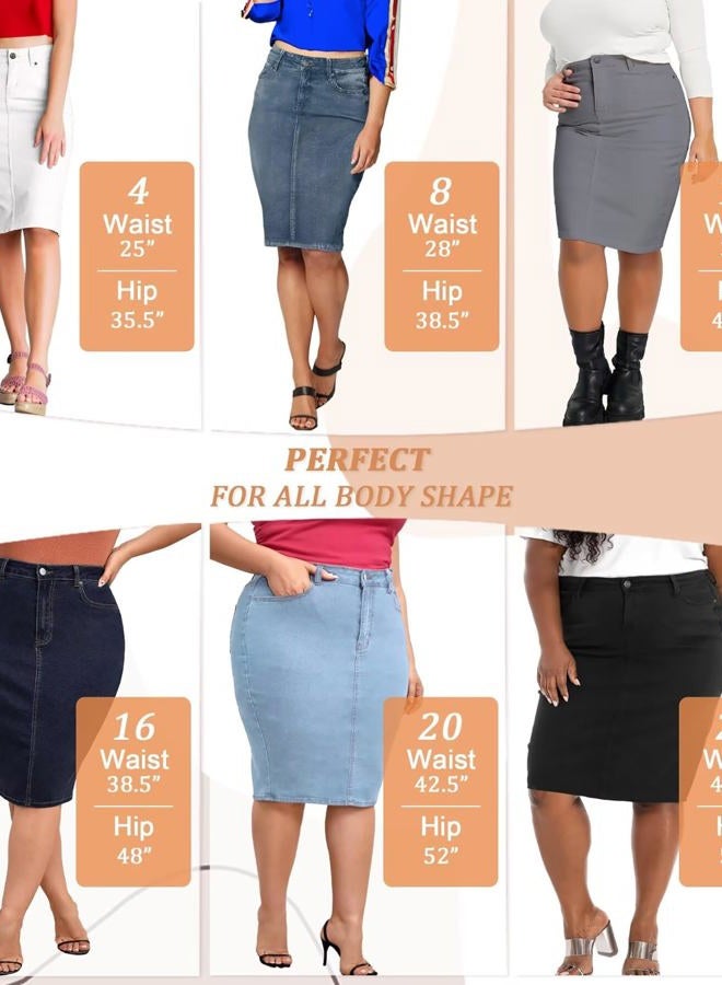Lexi Womens Pull on Stretch Denim Skirt SKS22890 POTASSIUM 8 - Image 5