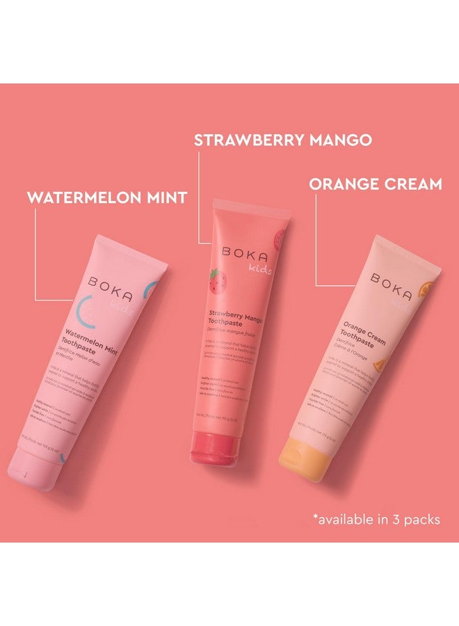 BOKA Fluoride Free Toothpaste- Nano Hydroxyapatite, Remineralizing, Sensitive Teeth, Whitening- Dentist Recommended For Adult, Kids Oral Care- Strawberry Mango Flavor, 4Oz 1Pk - Us Manufactured - Image 2