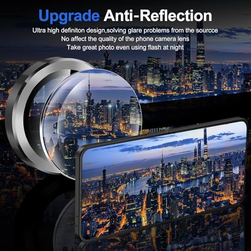 Avocase for Samsung Galaxy Z Flip 7 Camera Lens Protector, Individual Metal Ring Tempered Glass Lens Cover, [Strong Adsorption] Scratch Resistant Ultra-Thin HD Clear Lens Cover, 1 Set-Black - Image 4