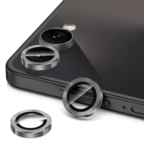 Avocase for Samsung Galaxy Z Flip 7 Camera Lens Protector, Individual Metal Ring Tempered Glass Lens Cover, [Strong Adsorption] Scratch Resistant Ultra-Thin HD Clear Lens Cover, 1 Set-Black - Image 2