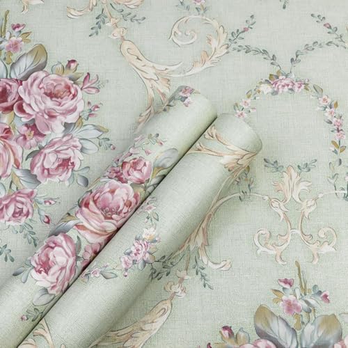 ROSASTELLA Self Adhesive Decorative Peel Stick Waterproof Floral Wallpaper Wall Decor Removable Wall Paper for Living Room Hall Decoration PVC Vinyl DIY Contact Paper45x304cm (Botanical) - Image 1
