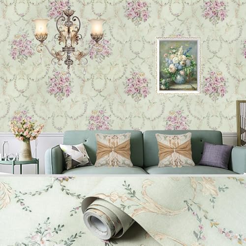 ROSASTELLA Self Adhesive Decorative Peel Stick Waterproof Floral Wallpaper Wall Decor Removable Wall Paper for Living Room Hall Decoration PVC Vinyl DIY Contact Paper45x304cm (Botanical) - Image 2