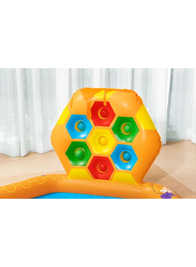 Bestway Bestway, Lil' Beehive Baby Pool & Ball Pit for Toddlers, Inflatable Kids Play Pool with 20 Play Balls, 2 Bee Toys, Repair Patch, Indoor Outdoor Activity Center, 1.27mx1.19mx61cm