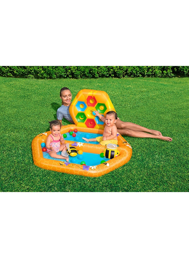 Bestway, Lil' Beehive Baby Pool & Ball Pit for Toddlers, Inflatable Kids Play Pool with 20 Play Balls, 2 Bee Toys, Repair Patch, Indoor Outdoor Activity Center, 1.27mx1.19mx61cm - Image 4