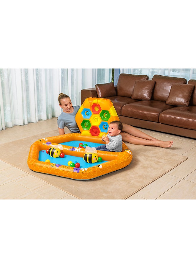 Bestway, Lil' Beehive Baby Pool & Ball Pit for Toddlers, Inflatable Kids Play Pool with 20 Play Balls, 2 Bee Toys, Repair Patch, Indoor Outdoor Activity Center, 1.27mx1.19mx61cm - Image 5