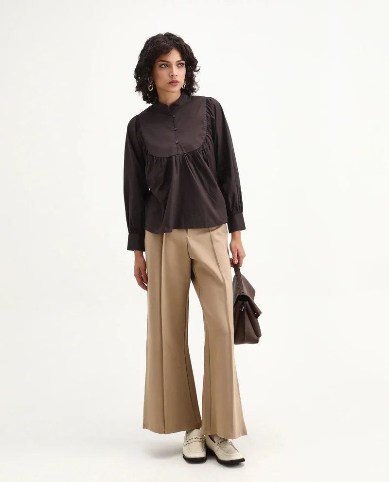 Rareism Women's High Neck Relaxed Top