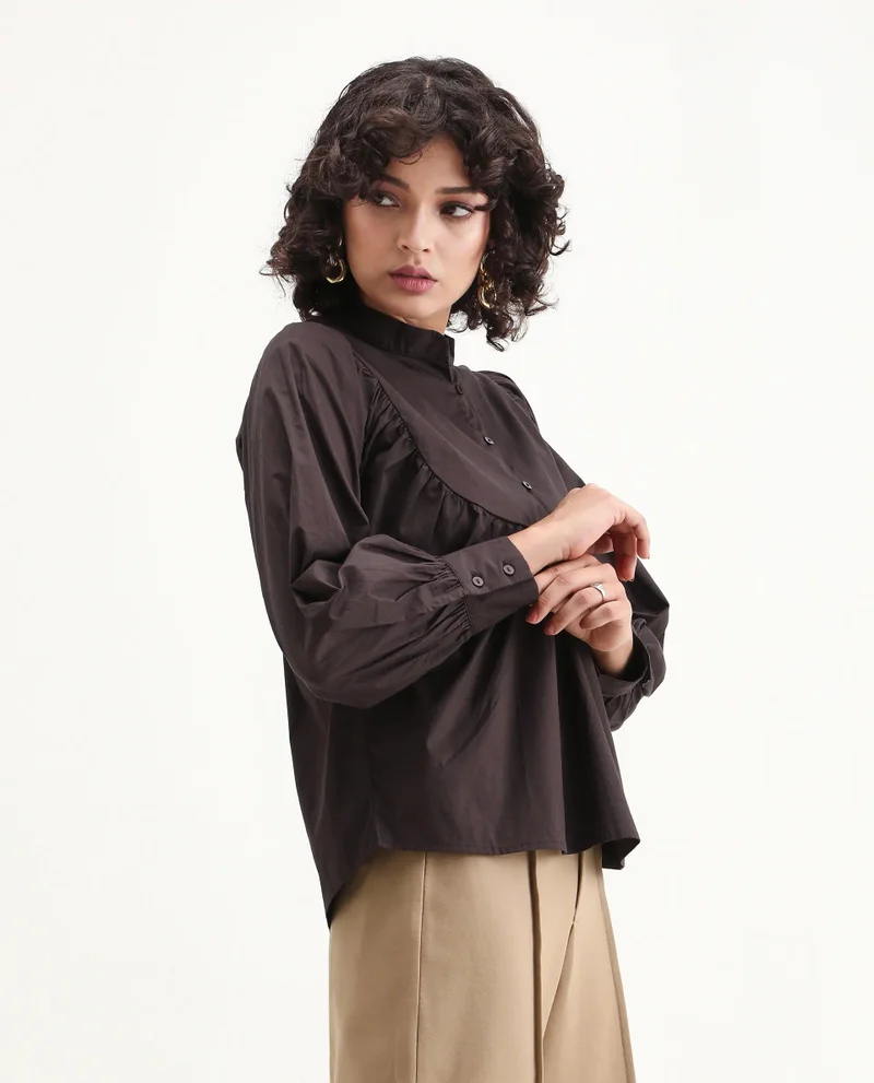 Rareism Women's High Neck Relaxed Top