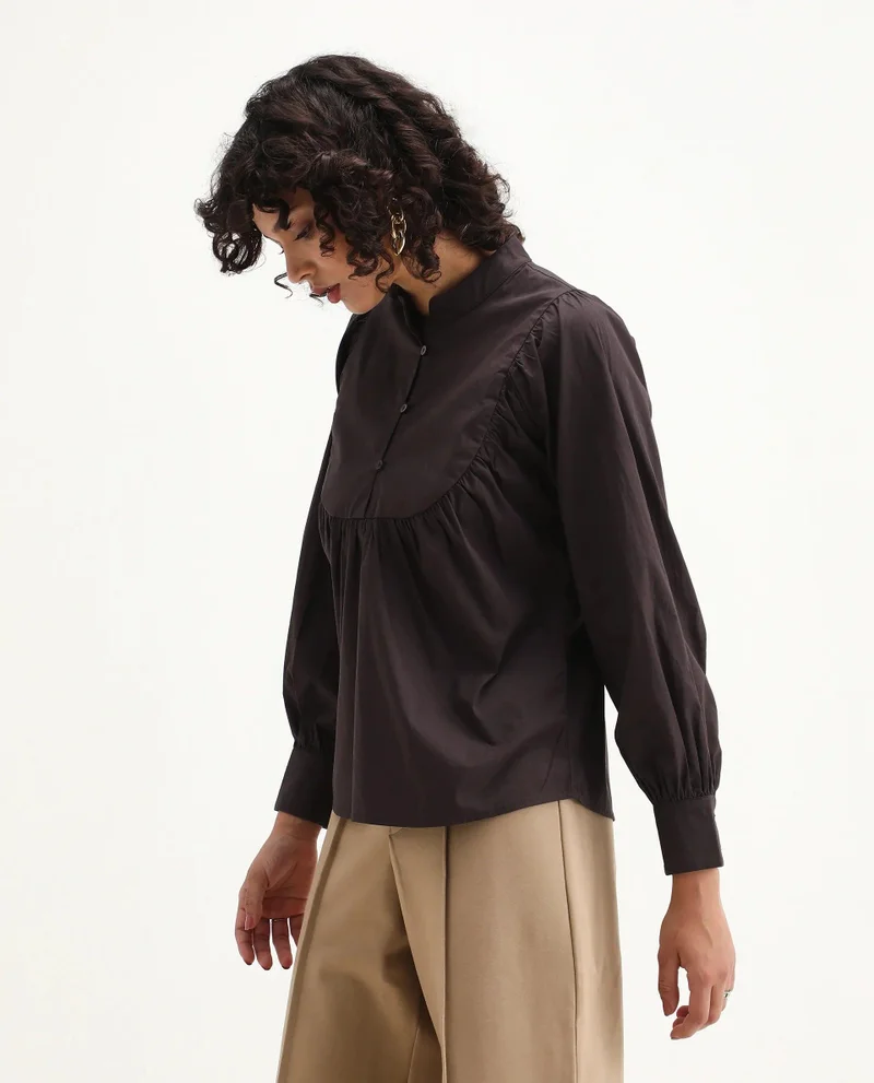 Rareism Women's High Neck Relaxed Top