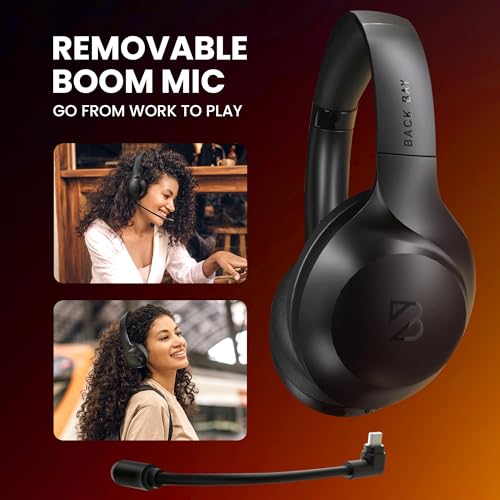 Back Bay Audio ClearCall 70 - Bluetooth Headphones with Microphone + Removable Boom Mic - Work Head Phones Wireless Bluetooth, Over Ear Headphones for Work from Home, Headset for Laptop - Image 3