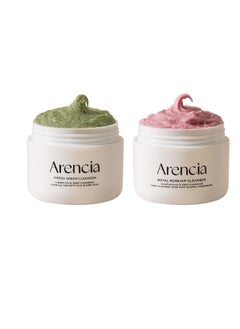 arencia Korean Rice Mochi Face Cleanser DUO [Fresh Green + Rosehip] - Deep Pore Cleansing, Acne Face Wash, Blackhead Remover for Sensitive & All Skin Types  - Image 1