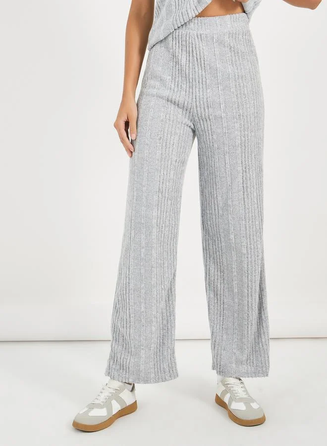 Styli Rib Knit Sleeveless Top & Pants Co-Ords