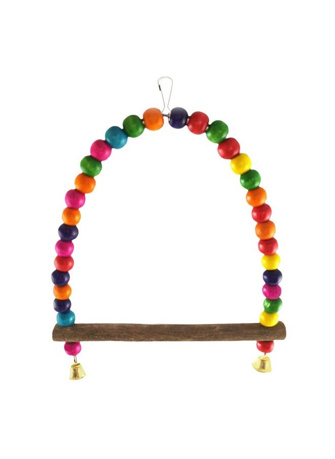 SunGrow Colorful Parakeet Swing Toy with Bells, Cockatiel, Lovebird & Budgie Wooden Perch Stand, 8.5x6 Inches, Sturdy Rocking Gym, Small Bird Cage Accessories to Balance, Exercise & Training - pzsku/Z778316EF77E1FE86210FZ/45/_/1737031953/2cf689d6-333d-4c42-9fb4-d528203d229c