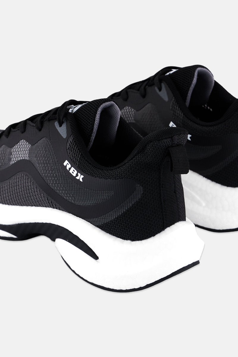 RBX Men Mesh Logo Lace Up Running Shoes, Black - Image 3