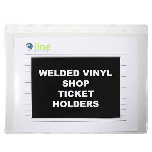 C-Line Vinyl Shop Ticket Holders, Both Sides Clear, Open Long Side, 12 x 9 Inches, 50 per Box (80129) - Image 1