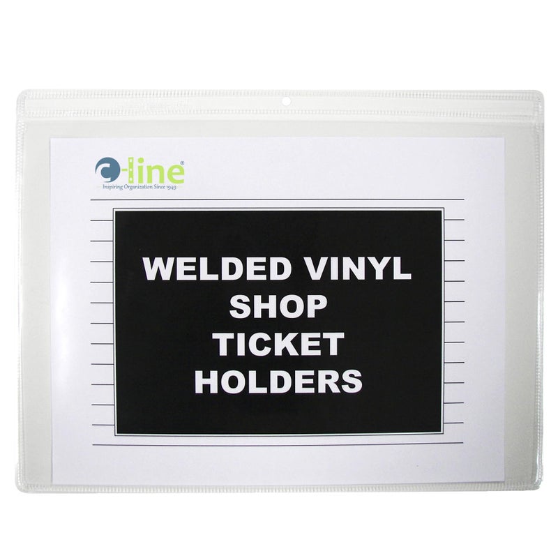 C-Line Vinyl Shop Ticket Holders, Both Sides Clear, Open Long Side, 12 x 9 Inches, 50 per Box (80129) - Image 4