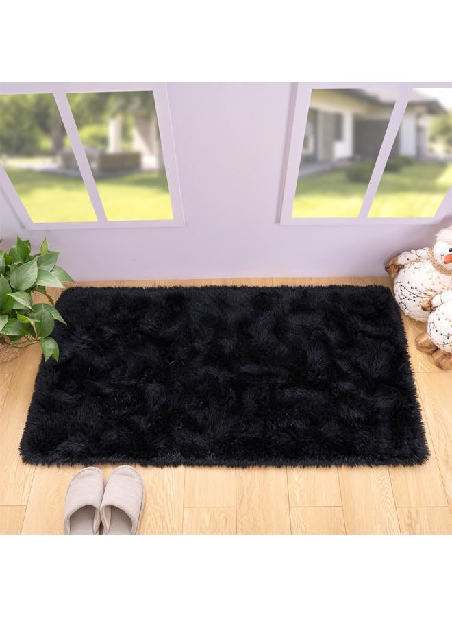 Noahas Fluffy Bedroom Rug Plush Fuzzy Rugs for Kids Room Living Room, Soft Shaggy Nursery Rug Furry Floor Carpet Modern Indoor Bedroom Decor Cute Boys Girls Room Rug, 2x3 Feet, Black - Image 5