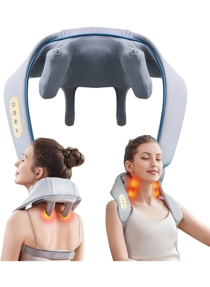 جهاز مساج للرقبة والظهر – مساج كهربائي قابل للارتداء مع حرارة لتخفيف آلام الرقبة، الكتفين، الظهر، الخصر والساقين - Image 1