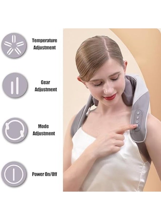 جهاز مساج للرقبة والظهر – مساج كهربائي قابل للارتداء مع حرارة لتخفيف آلام الرقبة، الكتفين، الظهر، الخصر والساقين - Image 4