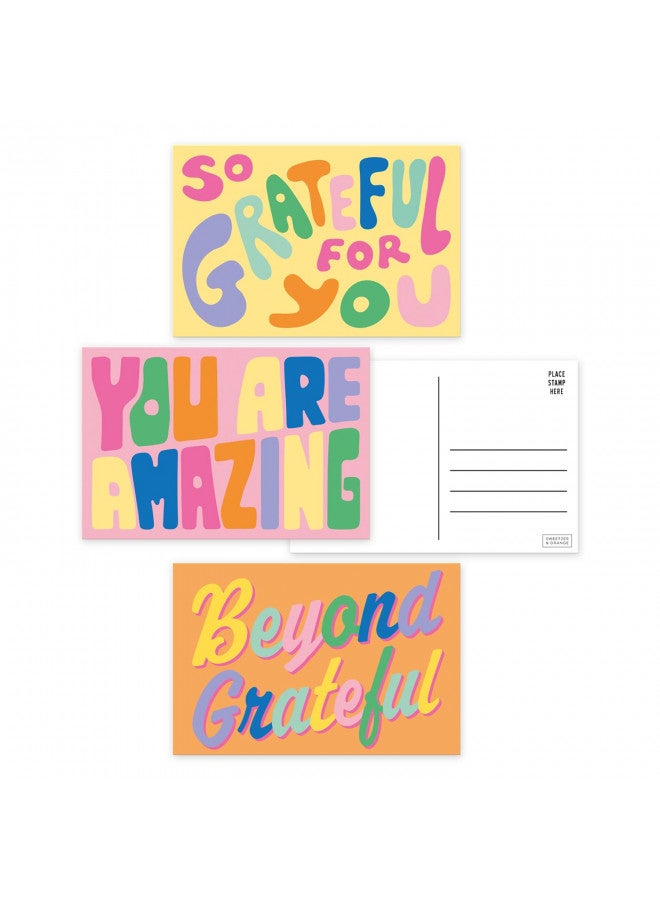 Sweetzer & Orange S&O Colorful Thank You Postcards for Handwritten Messages - Postcard Style Thank You Cards Bulk Set of 60 - Assorted Thank You Cards to Express Gratitude - Appreciation Cards for Personalized Notes - Image 1
