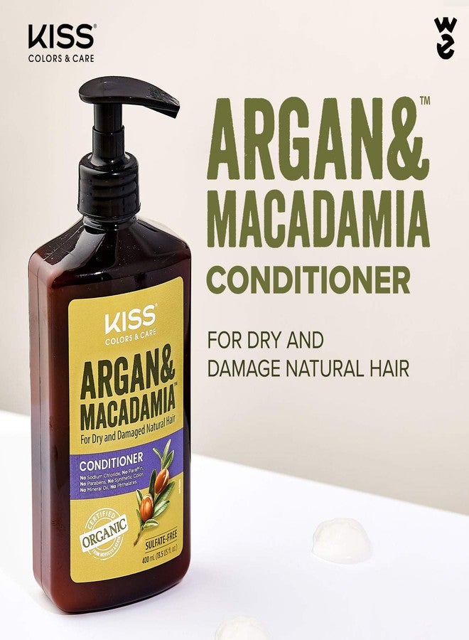 KISS Color & Care Argan & Macadamia For Dry and Damaged Natural Hair Shampoo & Conditioner Value Set - Image 5
