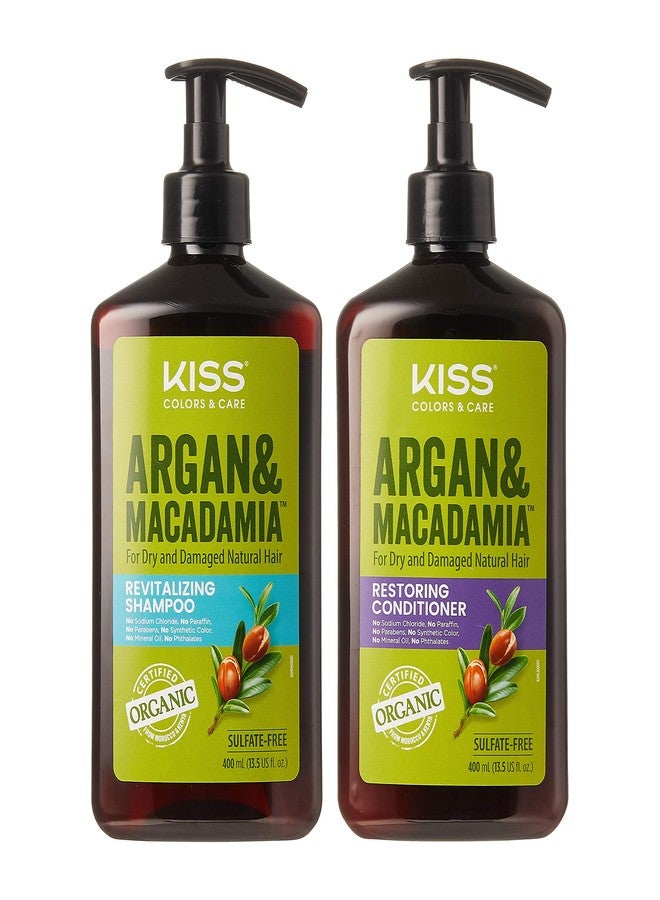 KISS Color & Care Argan & Macadamia For Dry and Damaged Natural Hair Shampoo & Conditioner Value Set - Image 1