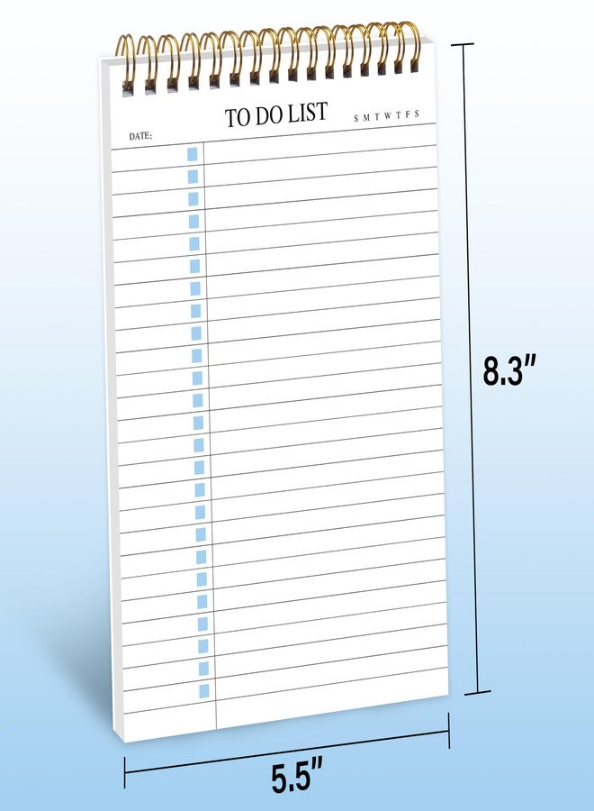 KAICN To Do List Notepad, Undated Daily Planner Notepad with To Do List Notebook Checklist Planner Spiral Waterproof Notepad for Office Supplies, School Planner, Blue, 52 Sheets, 5.5"*8.3" A5 Size - Image 3