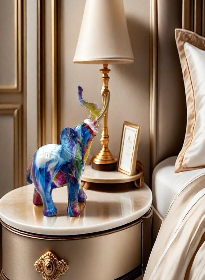 SHTWX Colorful Elephant Statue Sculpture Frgurine for Home Office Living Room Desktop Decoration Garden Figurines Indoor Decor Frgurines - Image 2