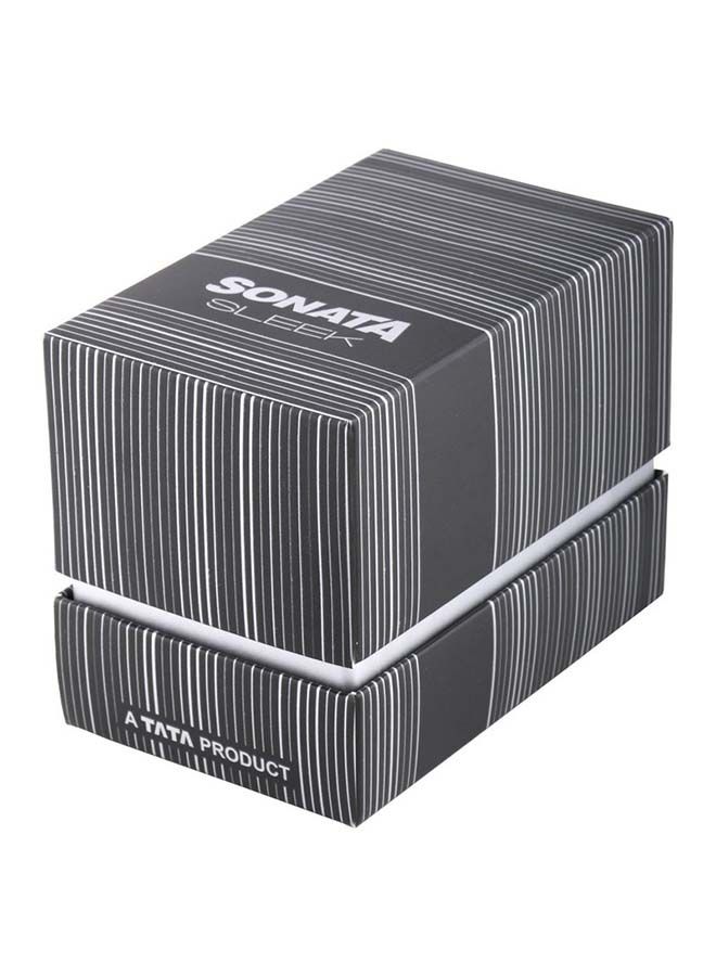 سوناتا ساعة يد جلدية مستديرة بعقارب  -  مم - رمادي - Image 4