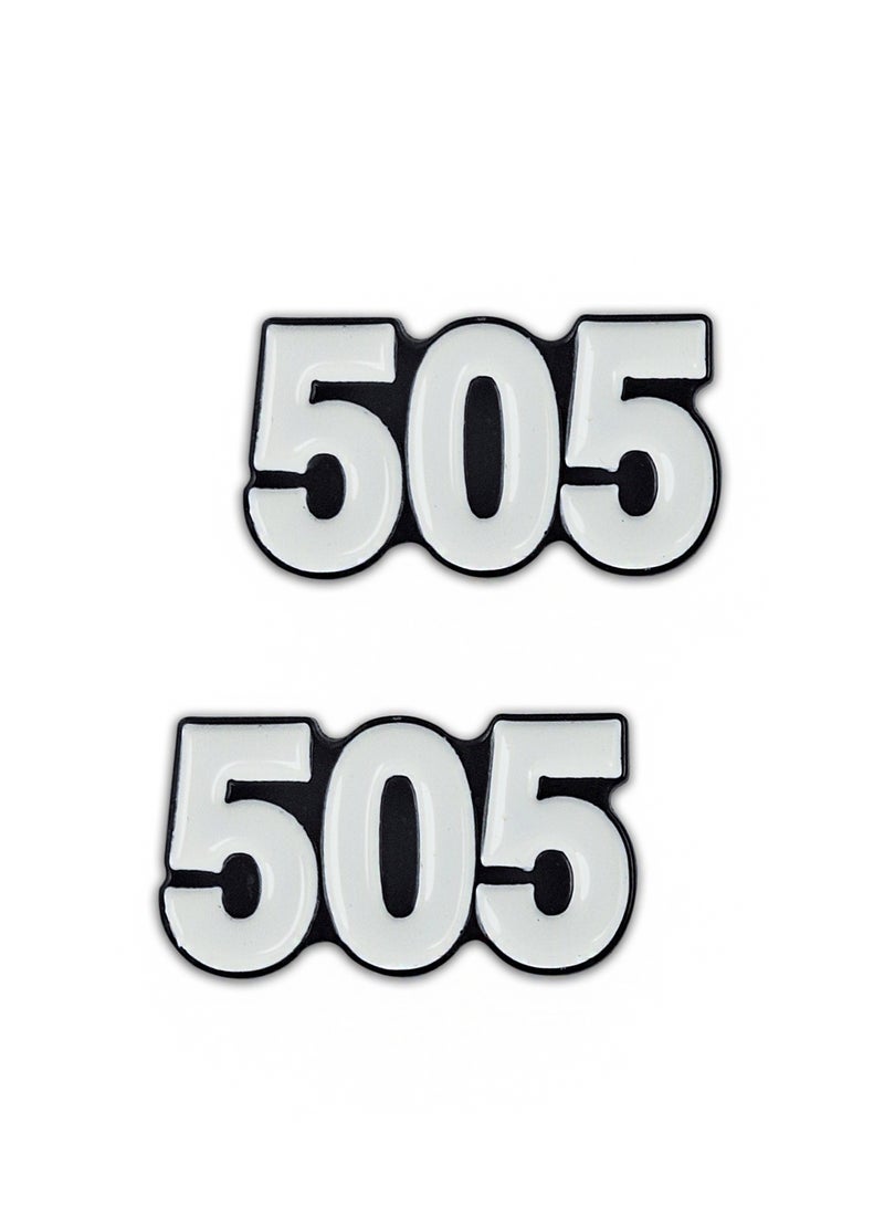 2 Pieces 505 Qahtani Number Type Metal Sticker for Mobile or Any Smooth Surface  - Image 1