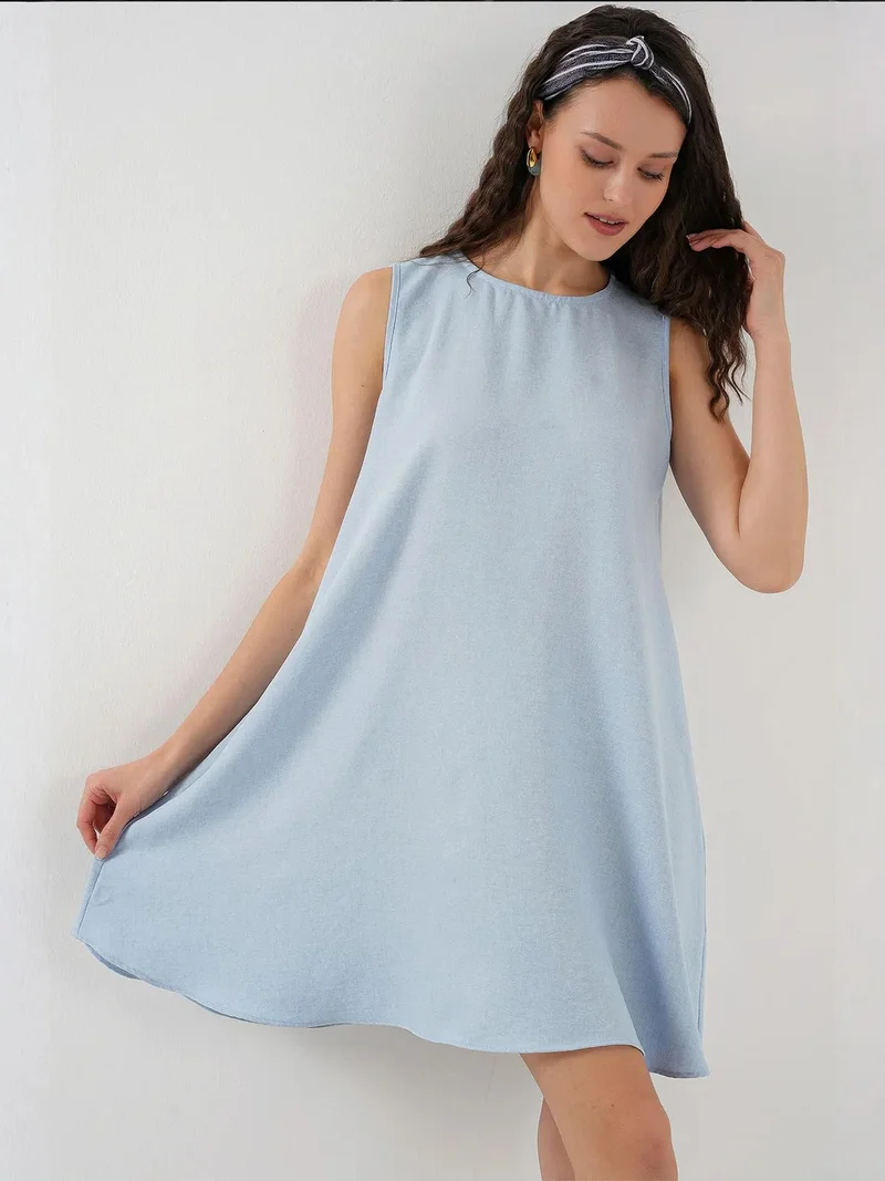 BIG DART BDART Linen Blended A-Form Mini Dress