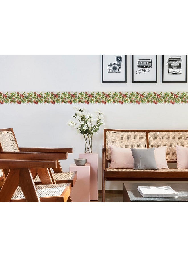 WallDesign Green Anthurium & Pink Anemones Flowers Print Cut Border Sticker for Wall Edge, Ceiling, Tile, Backsplash, Skirting Decoration - 5.25 Inch Width x 5 Feet Length - Image 5