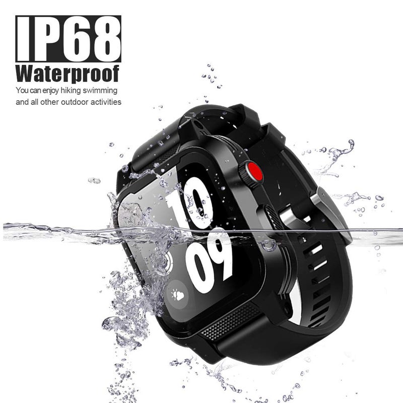 MIZUSUPI for Waterproof Apple Watch Case 42mm 45mm 44mm 41mm 40mm 38mm,IP68 Waterproof Case with Band and Screen Protector for Apple Watch Series 8 7 6 5 4 3 2 SE SE2, Full Body Rugged Protective Case - Image 2