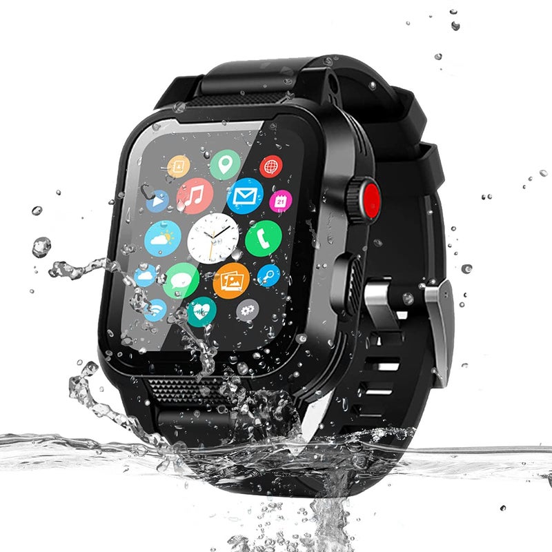 MIZUSUPI for Waterproof Apple Watch Case 42mm 45mm 44mm 41mm 40mm 38mm,IP68 Waterproof Case with Band and Screen Protector for Apple Watch Series 8 7 6 5 4 3 2 SE SE2, Full Body Rugged Protective Case - Image 1